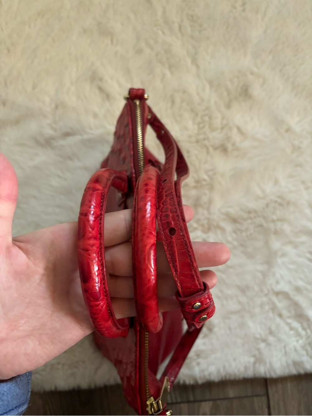 Brahmin Red Dragon Melbourne Leather Duxbury Satchel Handbag and Wallet - Picture 9 of 15